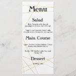 Moderne Line Wedding Menu Flat Card Menükarte<br><div class="desc">Elegantes modernes Hochzeitsgeschirr mit handgezeichnet Goldlinien.</div>