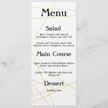 Moderne Line Wedding Menu Flat Card