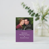 Moderne Lines Deep Plum Direction Cards Begleitkarte (Stehend Vorderseite)