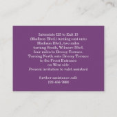 Moderne Lines Deep Plum Direction Cards Begleitkarte (Rückseite)