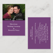 Moderne Lines Deep Plum Direction Cards Begleitkarte (Vorne/Hinten)