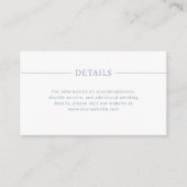 Moderne Lines dusty Blue and White Wedding Details Begleitkarte (Vorderseite)