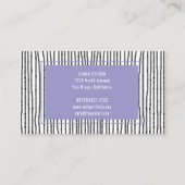 Moderne Lines Lavendel Black Business Card Visitenkarte (Rückseite)