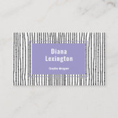 Moderne Lines Lavendel Black Business Card Visitenkarte (Vorderseite)