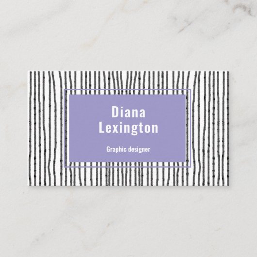 Moderne Lines Lavendel Black Business Card Visitenkarte (Vorderseite)