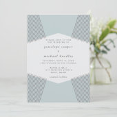 Moderne Lines Robin's Egg Blue Wedding Einladung (Stehend Vorderseite)