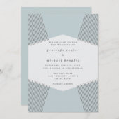 Moderne Lines Robin's Egg Blue Wedding Einladung (Vorne/Hinten)