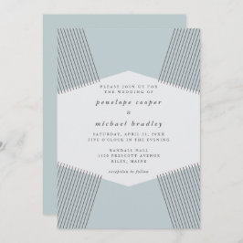 Moderne Lines Robin's Egg Blue Wedding Einladung