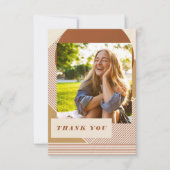 Moderne Lines Terracotta 2 Foto Abschluss Dankeskarte (Vorderseite)