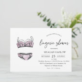 Moderne Lingerie-Duschunterwäsche-Party Einladung (Stehend Vorderseite)