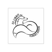 Moderne Linie Art Fox Library Ex Libris Buch Gummistempel (Prägung)