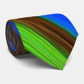 Moderne Linie Art Peacock Feather Colors Krawatte (Gerollt)