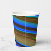 Moderne Linie Art Peacock Feather Colors Pappbecher (Rechts)