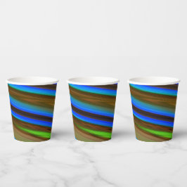 Moderne Linie Art Peacock Feather Colors Pappbecher