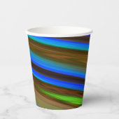Moderne Linie Art Peacock Feather Colors Pappbecher (Vorderseite)