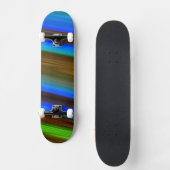 Moderne Linie Art Peacock Feather Colors Skateboard (Vorderseite)