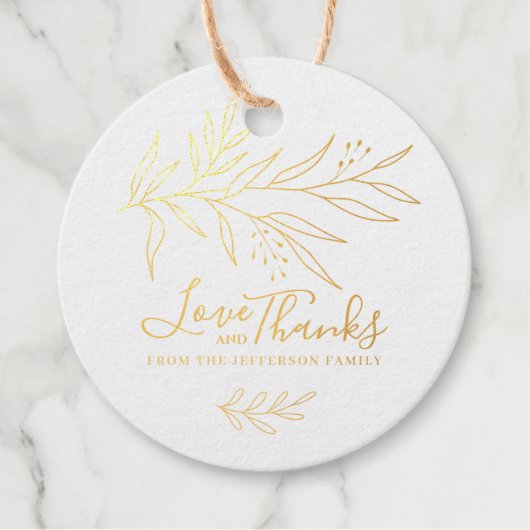 Moderne Linie Kunst Foliage Grüne Liebe und Dank Geschenkanhänger (Vorderseite)