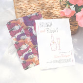 Moderne Linie Zeichne Gold Champagner Brunch & Bub Einladung