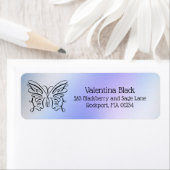 Moderne Linie Zeichnend Butterfly Blue Holographic (Insitu)