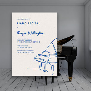 Moderne Linie Zeichnend Grand Piano Erwägung Einladung