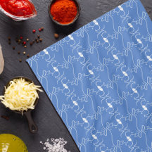 Moderne Linie Zeichnend Hund Blue Weiße Küchenhand