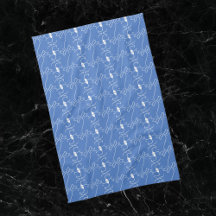 Moderne Linie Zeichnend Hund Blue Weiße Küchenhand