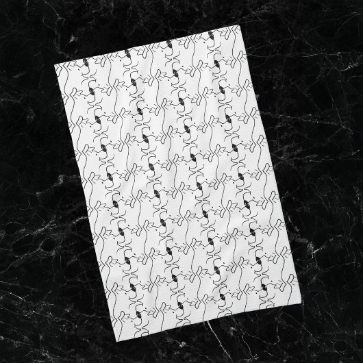 Moderne Linie Zeichnend Hund Schwarz-weiß Küche Ha Geschirrtuch