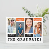 Moderne Linien Ankündigung von Abschluss-Geschwist (Stehend Vorderseite)