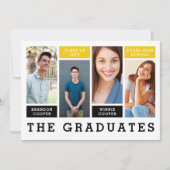 Moderne Linien Ankündigung von Abschluss-Geschwist (Vorderseite)