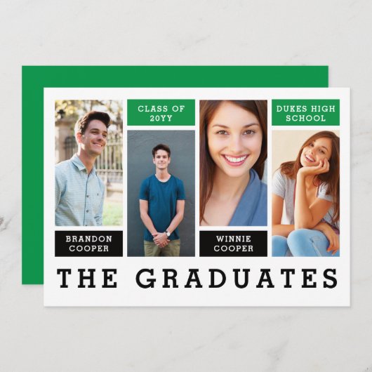 Moderne Linien Ankündigung von Abschluss-Geschwist (Vorne/Hinten)