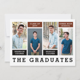 Moderne Linien Ankündigung von Abschluss-Geschwist