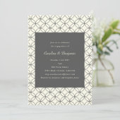 Moderne Linien aus dem Mittelalter Cream Engagemen Einladung (Stehend Vorderseite)