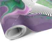 MODERNE LINIEN - FARBGRÜN LILA GESCHENKPAPIER (Rolleneckpunkt)