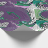 MODERNE LINIEN - FARBGRÜN LILA GESCHENKPAPIER (Ecke)