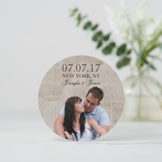 MODERNE LINIEN | FOTO SAVE THE DATE KARTE (Stehend Vorderseite)