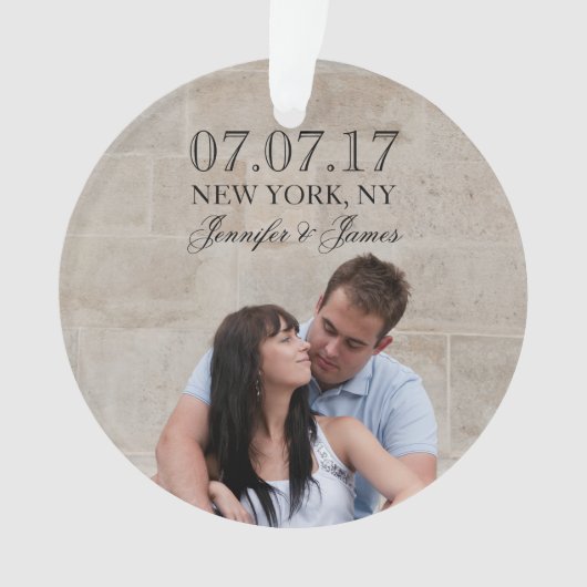 MODERNE LINIEN | FOTO SAVE THE DATE ORNATION ORNAMENT (Vorderseite)