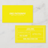 Moderne Linien Gelb Visitenkarte (Vorne/Hinten)
