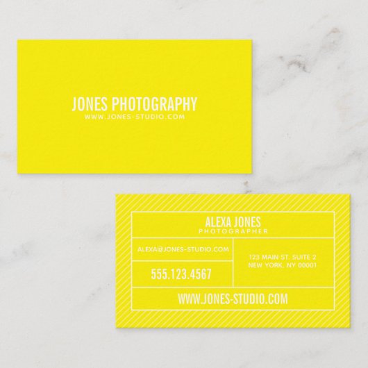 Moderne Linien Gelb Visitenkarte (Vorne/Hinten)