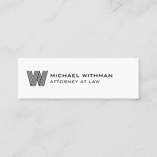 MODERNE LINIEN-MONOGRAMM-GESCHÄFTSLOGO MINI VISITENKARTE (Vorderseite)