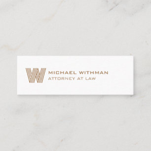 MODERNE LINIEN-MONOGRAMM-GESCHÄFTSLOGO MINI VISITENKARTE