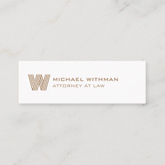 MODERNE LINIEN-MONOGRAMM-GESCHÄFTSLOGO MINI VISITENKARTE (Vorderseite)
