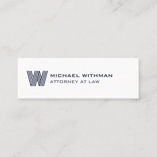 MODERNE LINIEN-MONOGRAMM-GESCHÄFTSLOGO MINI VISITENKARTE (Vorderseite)