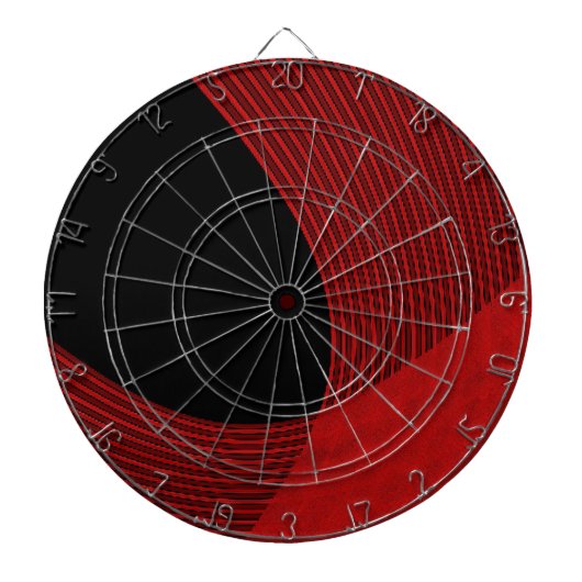 Moderne Linien rot und schwarz Dartscheibe (vorne)