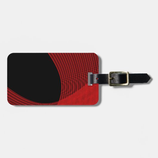 Moderne Linien rot und schwarz Gepäckanhänger (Vorderseite horizontal)
