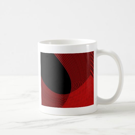 Moderne Linien rot und schwarz Kaffeetasse (Rechts)