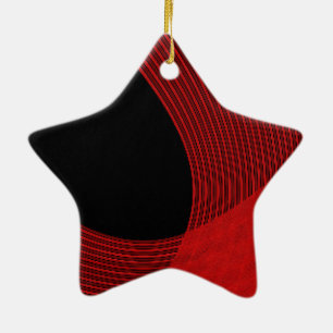Moderne Linien rot und schwarz Keramik Ornament