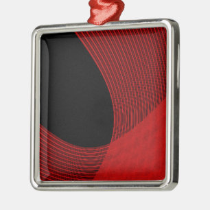 Moderne Linien rot und schwarz Silbernes Ornament
