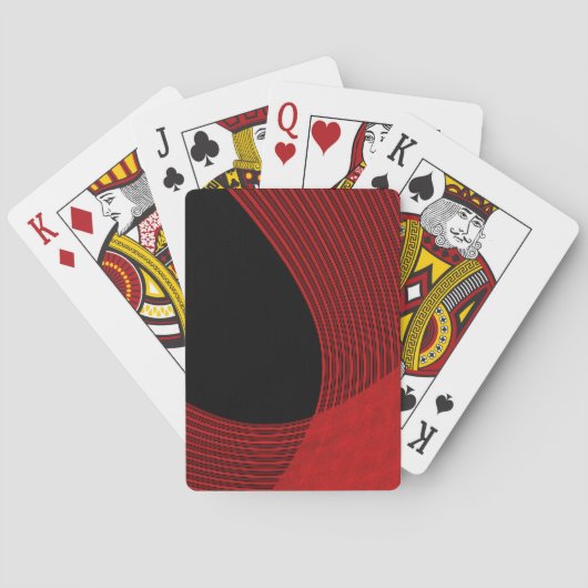 Moderne Linien rot und schwarz Spielkarten (Rückseite)
