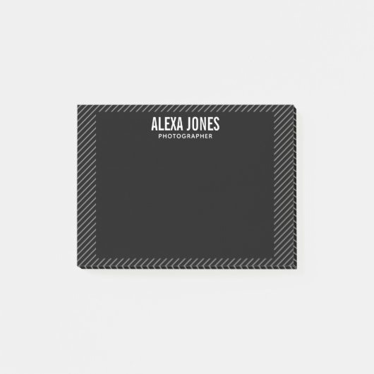 Moderne Linien Schwarz Post-it Klebezettel (Vorderseite)