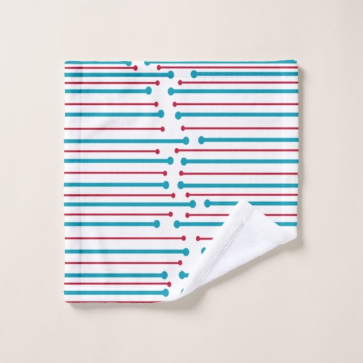 Moderne Linien und Kreise des Mitteljahrhunderts Badhandtuch Set (Waschlappen)